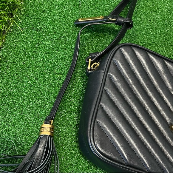 Saint Laurent Black Quilted Leather Camera Crossbody with Gold YSL - Picture 7 of 13